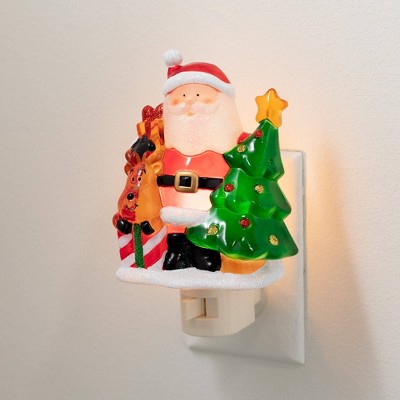 5.75"H Sullivans Christmas Whimsical Santa Nightlight  Multicolor