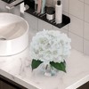 2PCS Artificial Hydrangea Flowers in Glass Vase with Faux Water,Hydrangeas,Flower Arrangements for Home Office,Table Centerpiece,Bathroom,Shelf Decor - 2 of 4