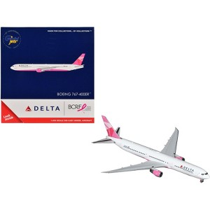 Boeing 767-400ER Commercial Aircraft "Delta Air Lines" White with Pink Tail 1/400 Diecast Model by GeminiJets - 1 of 3