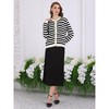 INSPIRE CHIC Women's Striped Spring Casual Long Sleeve Ribbed Knit Sweater Cardigan - 2 of 4