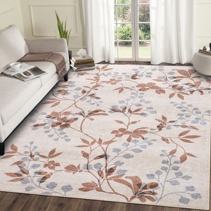 Machine Washable Area Rugs for Living Room Soft Non Slip Rug for Bedroom Large Ultra Thin Under Table Dining Room Rug - 1 of 4