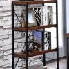 INFURNIC Decorative Bookshelf 3 Tier Open Storage Shelf with Weathered Oak Top and Metal Frame, Black, 11"*24"*43" - 2 of 4