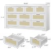 10 Drawer Dresser for Bedroom, 59'' Farmhouse Rattan Dressers & Chests of Drawers, Wooden Storage Organizer with Anti-Tipping Device - 2 of 4