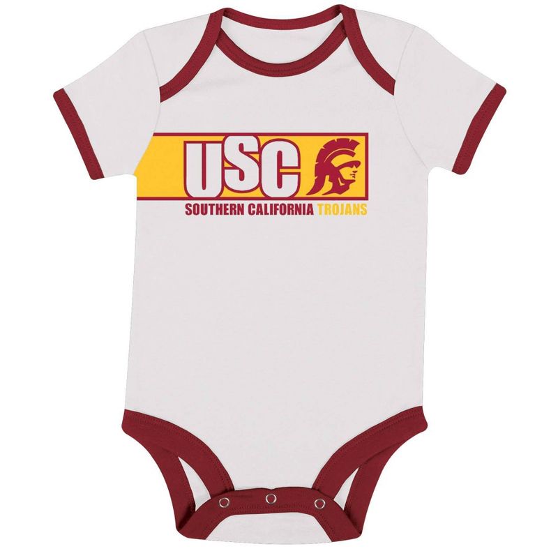 NCAA USC Trojans Infant Boys&#39; 3pk Bodysuit, 4 of 5
