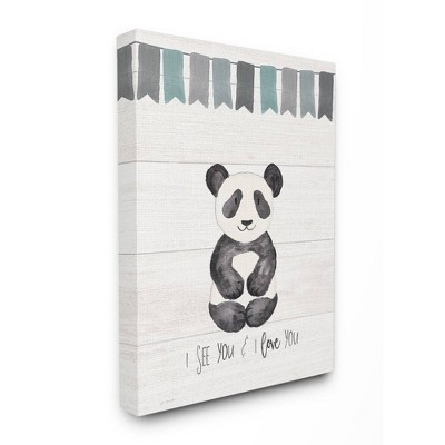 16"x1.5"x20" I See You Panda Stretched Canvas Wall Art - Stupell Industries