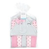 Hudson Baby Infant Girl Hooded Towel and Five Washcloths, Pink Dots Pretty Elephant, One Size - 2 of 2