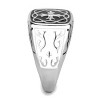 Slickblue Polished Men's Ring Stainless Steel, Jet Epoxy Stone, Biker Cross Style, Jet Color, Sizes 8-13 - 4 of 4