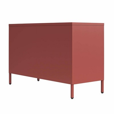 Terracotta Metal Mesh 2-Door Adjustable Storage Cabinet
