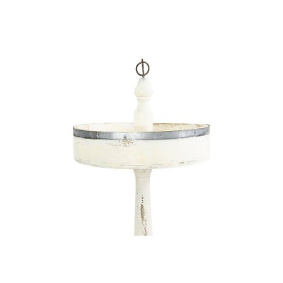 White Wood and Metal Round 3-Tier Tray Server