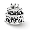 Black Bow Jewelry Happy Birthday Cake Bead Charm in Antiqued Sterling Silver - 2 of 4
