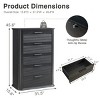 5 Drawer Fluted Dresser, 45" Tall Modern Chest with Curved Profile, Wood Storage Organizer for Bedroom Living Room-3irtyhousy - 4 of 4