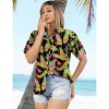 HAPPY BAY Button Down Shirt Funky Short Sleeve Tropical Vacation Casual Blouse Top Dress Shirt Summer Hawaiian Beach Party Floral Shirts - 2 of 4