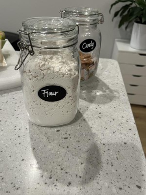 Tzerotone Glass flour Jars with Airtight Lids, 6 Pack Sugar and