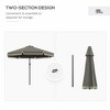 PAGED 9FT Patio Umbrella Double Top Ruffled Market Umbrella with Push Button Tilt and Crank for Garden, Poolside, Base Not Included - 2 of 4