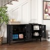 SKRAN 60.5" Mid Century Modern Sideboard Buffet Cabinet with Storage, TV Media Console Table with 4 Doors & Adjustable Shelves for Kitchen - 4 of 4