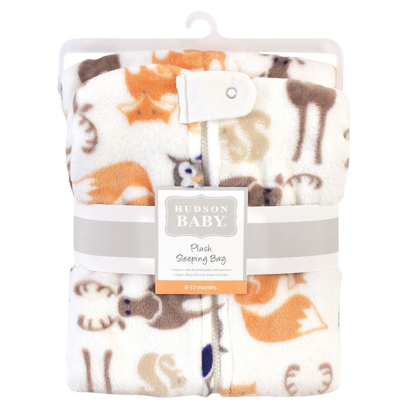 Hudson Baby Infant Boy Plush Sleeping Bag, Sack, Blanket, Forest, 3 of 4