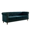 84.65" Chesterfield Velvet Sofa with Gold Trim & HD Foam - 2 of 4