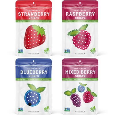 Nature's Turn Freeze-Dried Fruit Snacks - Very Berry Variety Pack -  No Sugar Added, Non GMO, Gluten Free, Nothing Artificial (1.2oz) 4-Pack