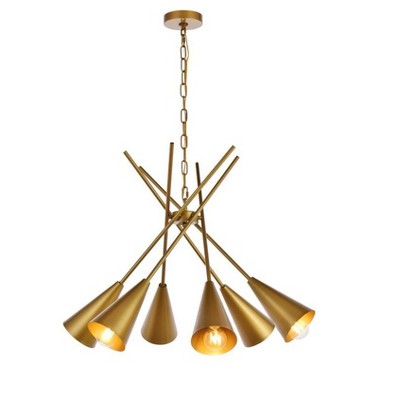 Elegant Lighting Casen 32 inch pendant in brass