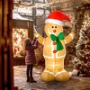 Angel Sar 6ft Inflatable Gingerbread Man with LED Lights, Christmas Blow-Up Yard Decoration, Outdoor Festive Decor with Santa Hat - 2 of 4