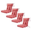 ARTPLAN Patio Chair Cushion,Tufted Adirondack Outdoor Chair Cushion,Wicker High Back Outdoor Seat Cushion,Set of 4,21"X21"X4" (4 Pack) - 2 of 4