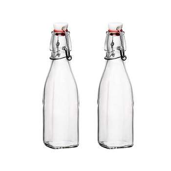 Bormioli Rocco Glass 8.5 Ounce Swing Top Bottle Set of 2