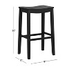 30" Fiddler Wood Backless Counter Height Barstool Black - Hillsdale Furniture: Saddle Seat, Matte Finish, Farmhouse Style - 3 of 4