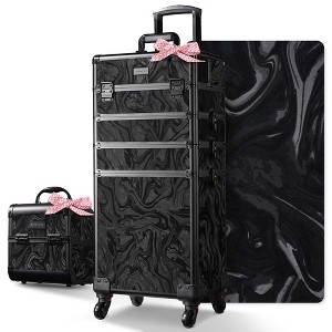Byootique Rolling Makeup Train Case with Portable Cube Case Cosmetic Organizer - 1 of 4