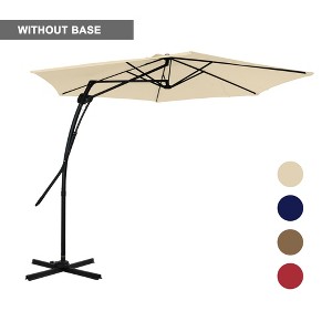 Clihome 10 Ft.Outdoor Patio Cantilever Umbrella with 360 Degrees Rotation & Waterproof Fade-Resistant Canopy with Cross Base - 1 of 4