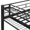 MAYEERTY Twin Size Metal Loft Bed, Upper Grid Storage Shelf Lateral Ladder, Bedroom, Black - 4 of 4