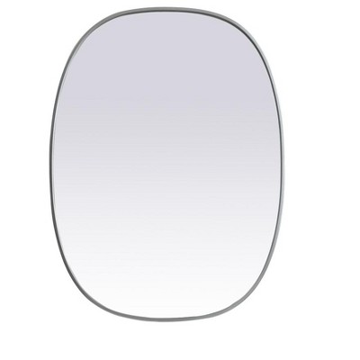 Elegant Lighting Metal Frame Oval Mirror 30x40 Inch in Silver
