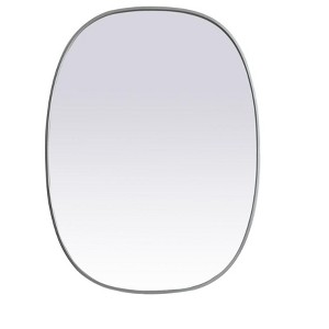 Elegant Lighting Metal Frame Oval Mirror 30x40 Inch in Silver - 1 of 4