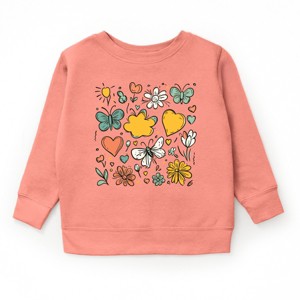 The Juniper Shop Flowers and Butterflies Youth Sweatshirt - XL - Mauve - 1 of 4