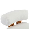 Sapphtopaz Modern Boucle Accent Chair with Rolled Backrest Upholstered Lounge Chair with Solid Wood Frame Comfy Chair for Living Room, Bedroom - 4 of 4