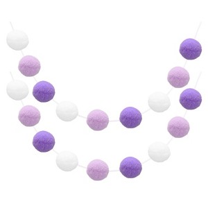 Unique Bargains Colorful Felt Ball Flexible Wear-resistant Pom Pom Garland 2 Pcs - 1 of 4