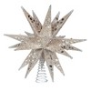 Kurt Adler 12-Inch Champagne and Silver Glitter Moravian Star Treetop - 2 of 4