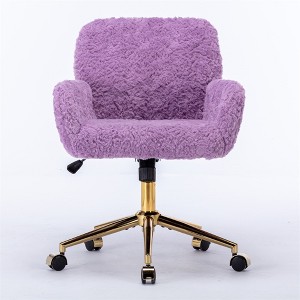 COWLOWN Office Chair, Adjustable Swivel Chair with Golden Base, 40° Recline & Plush Seat - 1 of 4