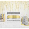 Bacati - Ikat Dots Giraffe Yellow Grey Muslin Neutral 8 pc Crib Set with Crib Rail Guard - 2 of 4