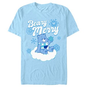 Men's Care Bears Christmas Grumpy Bear Beary Merry T-Shirt - 1 of 4