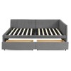 Tiramisubest Full Size Bed Frame Tufted Daybed Velvet Upholstered Frame Storage Drawers Living Room Bedroom Eucalyptus Wood Frame - 2 of 4