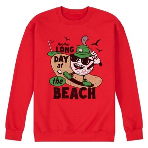 Men's - Instant Message - Long Day at the Beach Golfing Graphic Fleece Sweatshirt - 1 of 4