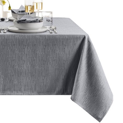 Gray Rectangular Water-Resistant Polyester Tablecloth