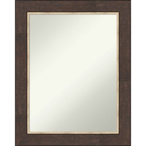 23" x 29" Non-Beveled Lined Bathroom Wall Mirror Bronze - Amanti Art: Modern Rectangular Polystyrene Frame, Wall Mounted - 1 of 4