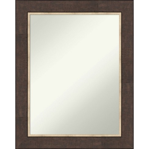 23" x 29" Non-Beveled Lined Bathroom Wall Mirror Bronze - Amanti Art: Modern Rectangular Polystyrene Frame, Wall Mounted - image 1 of 4