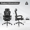 Infurnic Task and Office Chairs, Office Desk Chair with Adjustable Lumbar Support, High Back Chair for Home and Office, Black, 24.8"*24.8"*49.2" - 2 of 4