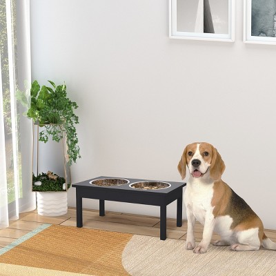 23" Elevated Dog Bowls with Stand,Raised Pet Feeder with 2 Stainless Steel Bowls for Large Dogs - LAOTIES