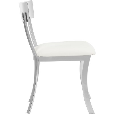 Abby 19'' White and Chrome Modern Side Chairs, Set of 2