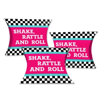 Big Dot of Happiness 50’s Sock Hop - Favor Gift Boxes - 1950s Rock N Roll Party Petite Pillow Boxes - Set of 20