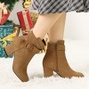 Allegra K Women's Round Toe Block Heel Ankle Booties - 2 of 4