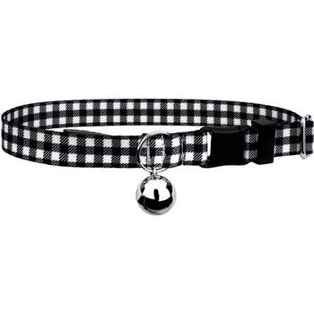 Country Brook Petz Black and White Buffalo Plaid Cat Collar